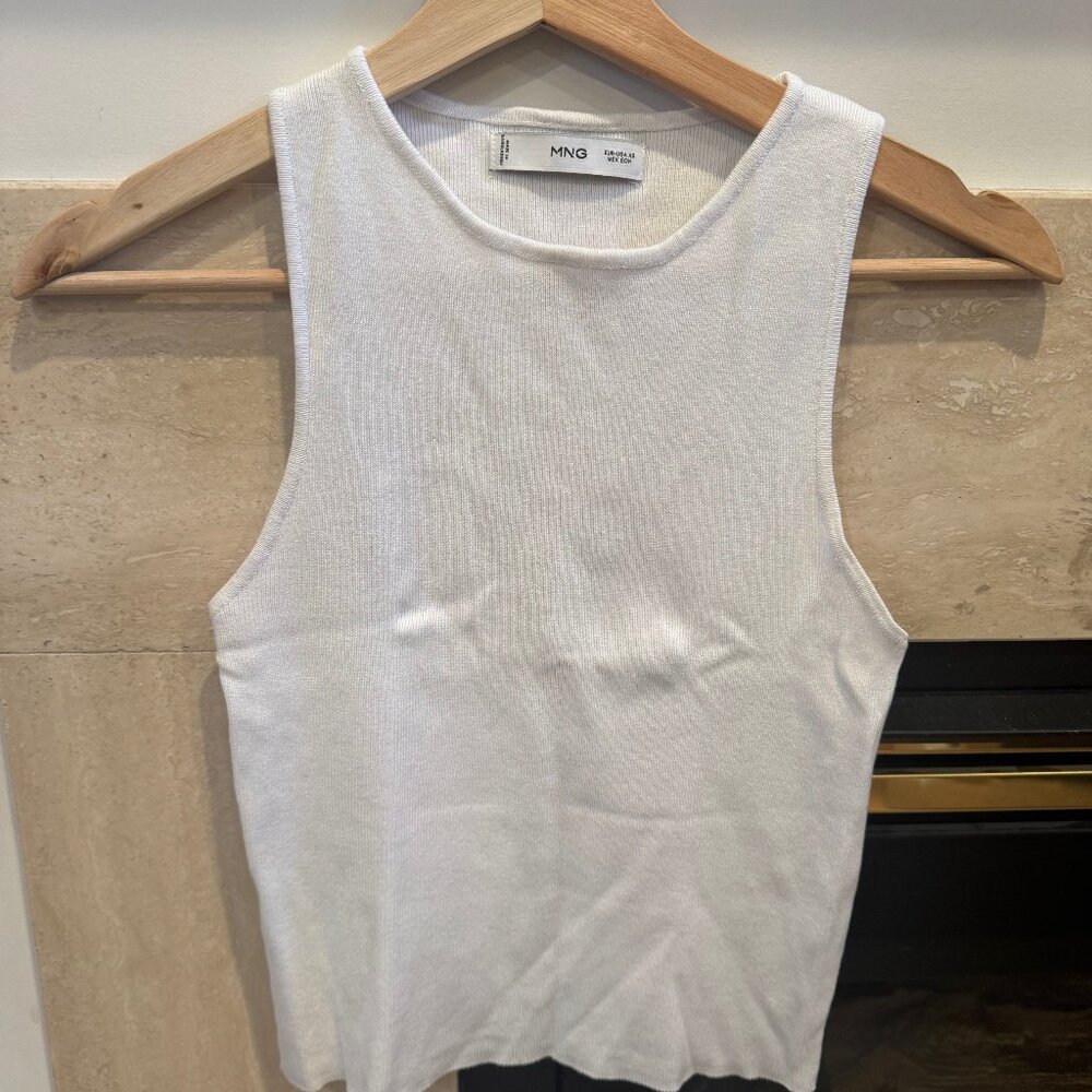 White high neck tank - Mango